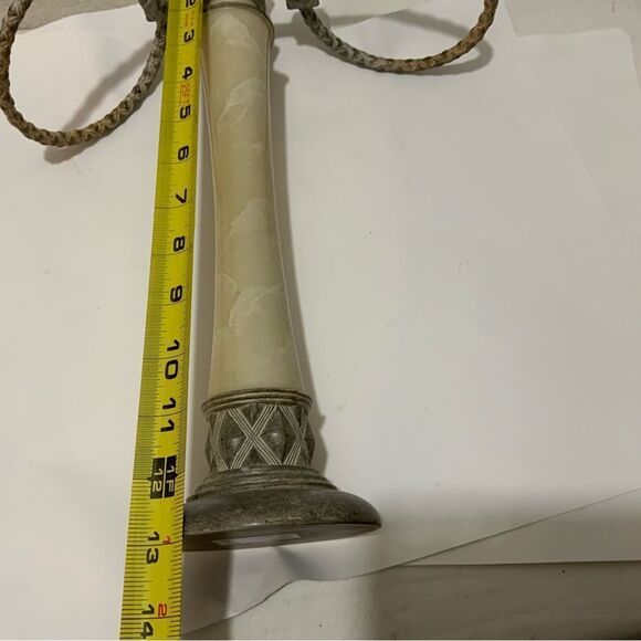 Brunswick Towel Tree, Natural Marble/Stone, India Ink Towel Rack 13.5” Tall B6 - Picture 5 of 5